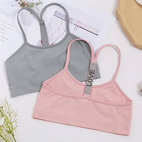 

camisoles & tanks finetoo women rainstone bralette fashion u back lady seamless thin strap underwear solid color girls intimate lin, Black;white