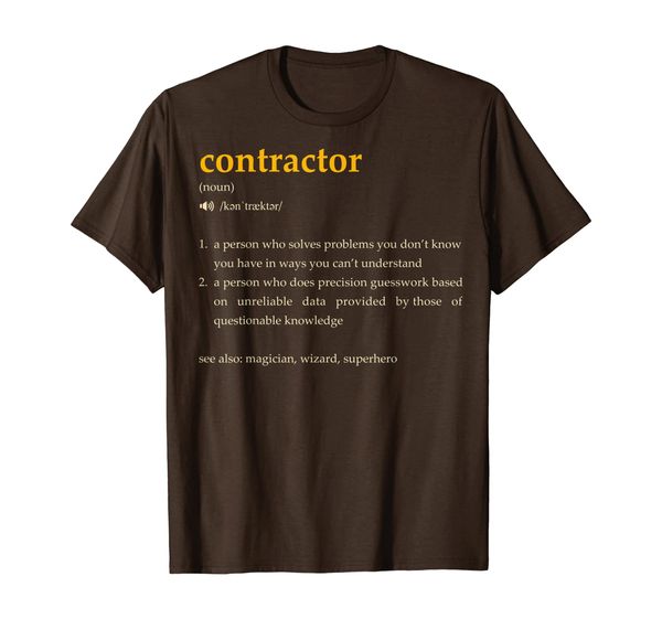 

contractor definition construction funny gift handyman shirt, White;black