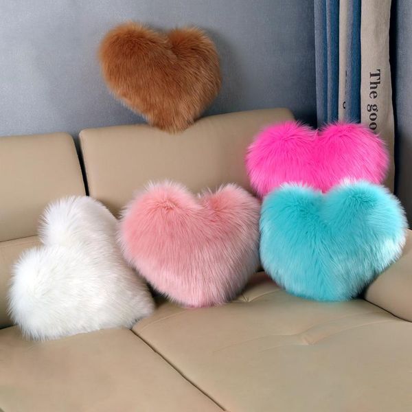 

cushion/decorative pillow plush throw cover heart shaped love hugging case wool velvet sofa cushion home decoration pink