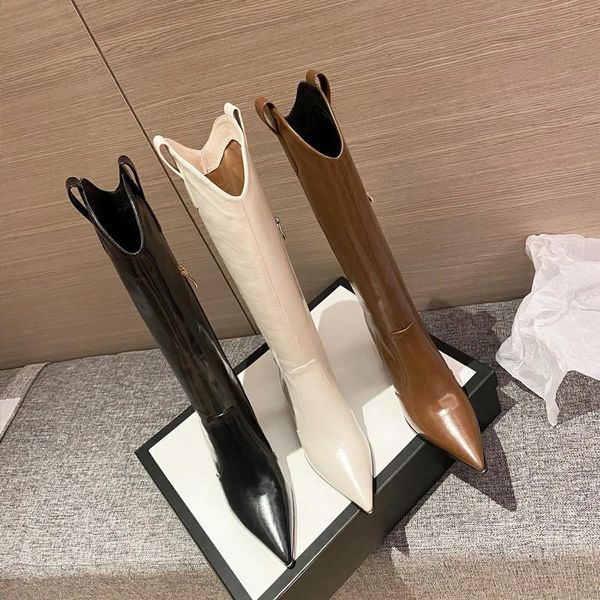 

boots 2021 autumn and winter fashion high comfortable warm plus velvet heel pointed toe knight ladies, Black