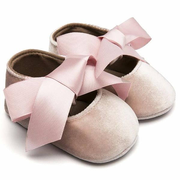 

first walkers 2021 born baby girls ballet shoes fashion cute bow solid color princess soft cotton ribbon walkers#m