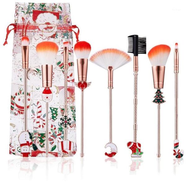 

pack christmas elk makeup brush blush powder lip concealer shadow eyebrow makeup1
