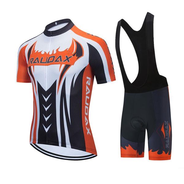 

racing sets raudax cycling jersey set 2021 men summer short sleeves bicycle clothing mtb outdoor breathable road ropa de hombre suit, Black;blue