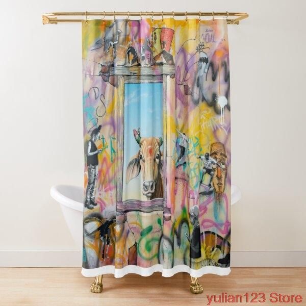 

holy cow shower curtain form digital printing waterproof bathroom products curtains