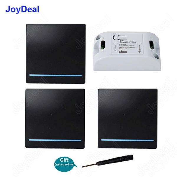 

smart home control joydeal 433mhz 86 type portable on/off wireless light switch rf remote ac 110v 220v receiver wall panel