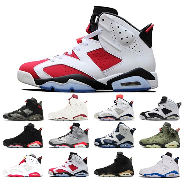 

man's basketball shoes 6s high cut angry bull black cat infrared carmine dmp hare marron olympic oreo sport blue unc infared tinker cla