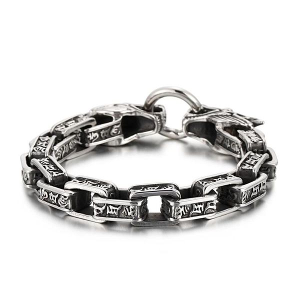 

link, chain man jewelry 11mm dragon bracelet & bangle for men stainless steel link metal punk fashion jb122862-bdjx, Black