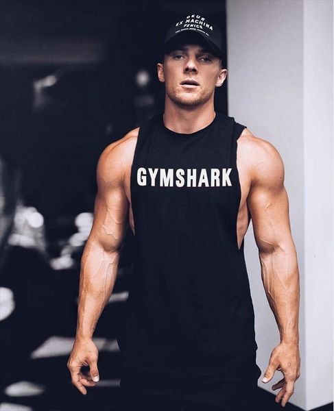

summer brand vest mens curved hem solid gyms bodybuilding clothing fitness man o neck sleeveless tanks, White;black