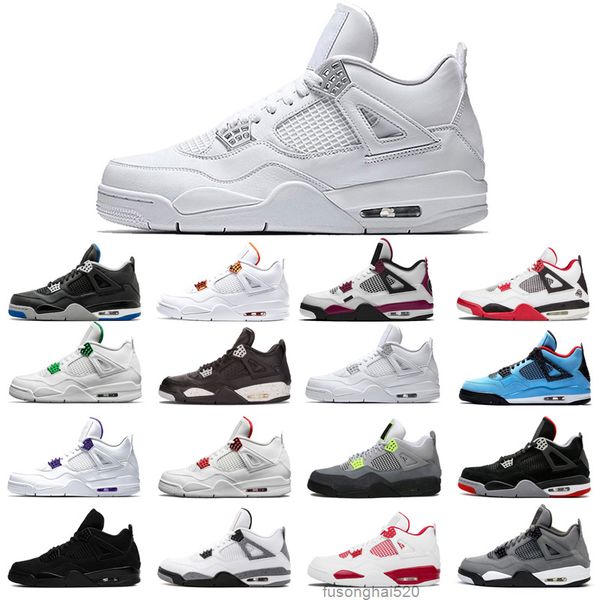 

2022 4 4s basketball shoes men woman black cat court purple university neon bred alternate motorsport orange metallic white cement cool grey