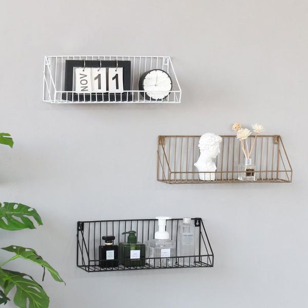 

storage baskets metal bedroom wall shelf mounted rack for bedside hanging basket shelves bathroom