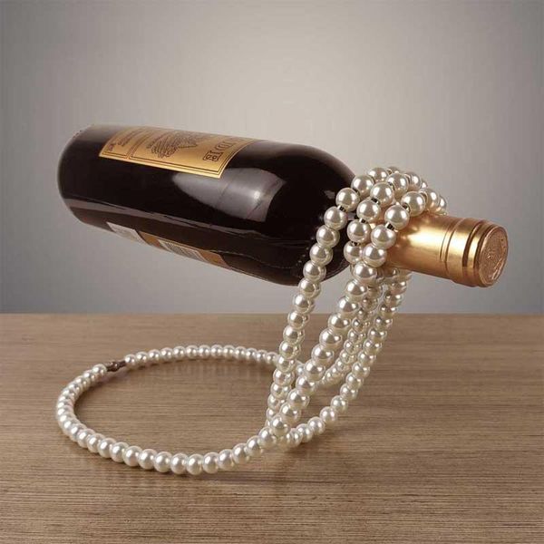 

tablewine racks creative golden pearl necklace stainless steel rack pedestal clamp holder suspension champagne whisky small ornaments