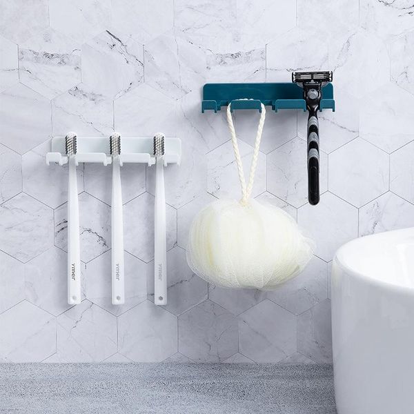 

toothbrush holders self ahesive hook wall-mounted holder bathroom toilet toothpaste razor organizers household plug storage rack