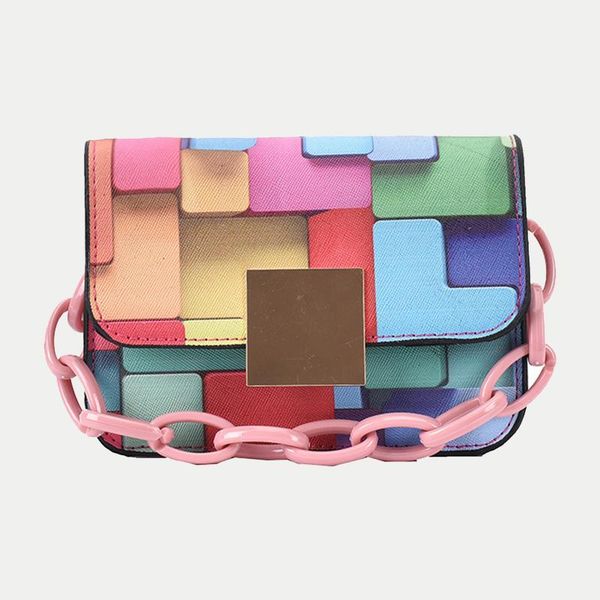 

evening bags 2021 summer hit color shoulder for women chains crossbody messenger bag purse pu leather small flap handbag