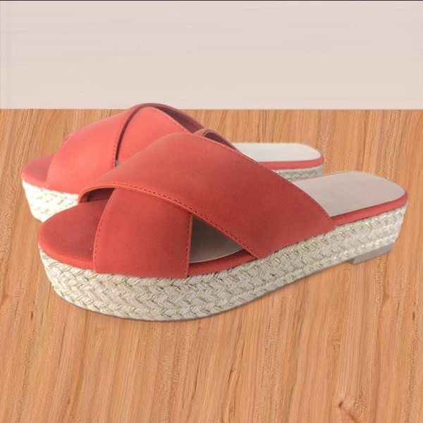 

slippers 2021 summer sandals peep toe women cross straw platform casual shoes woman beach flip flops female slides sandalia 5g3, Black