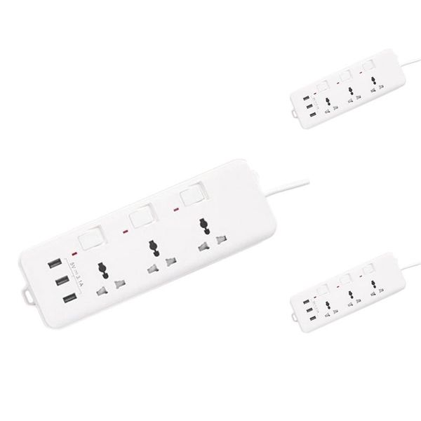

smart power plugs strip with 3 outlets and usb charging ports long extension cord for smartphone tablets office us plug