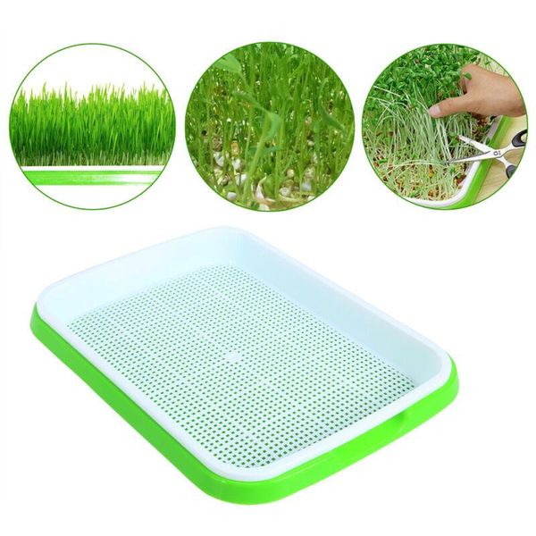 

planters & pots 1pcs tray seed sprouter pot plastic double-layer nursery hydroponics basket soil-wheatgrass grow box