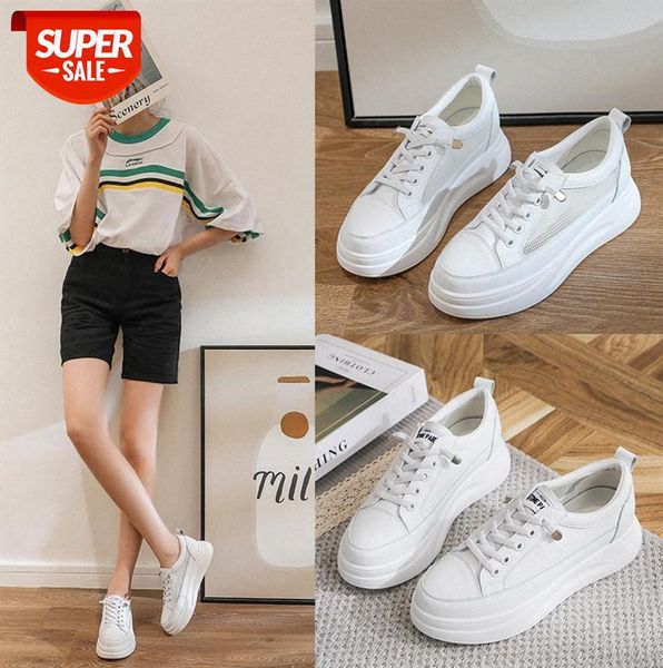 

leather white shoes women's casual light trend single flat sole women #ju62