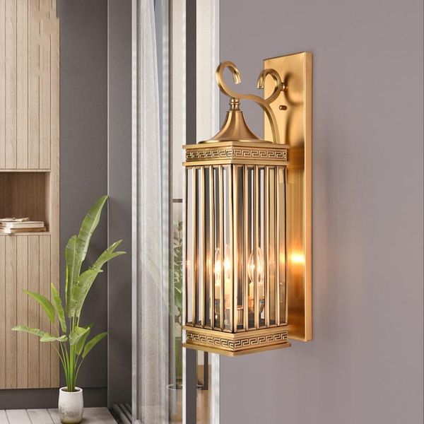 

copper outdoor wall lamp porch light sconce square waterproof garden lights modern l1905 lamps