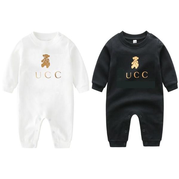 

spring fall baby boys girls long sleeve rompers infant cotton cartoon bear jumpsuits lovely toddler onesies children clothing, Blue