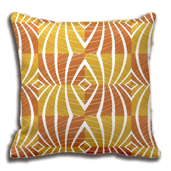 

gold brown white abstract pattern tribal curves throw pillow decorative cushion cover case customize gift by lvsure cushion/decorative