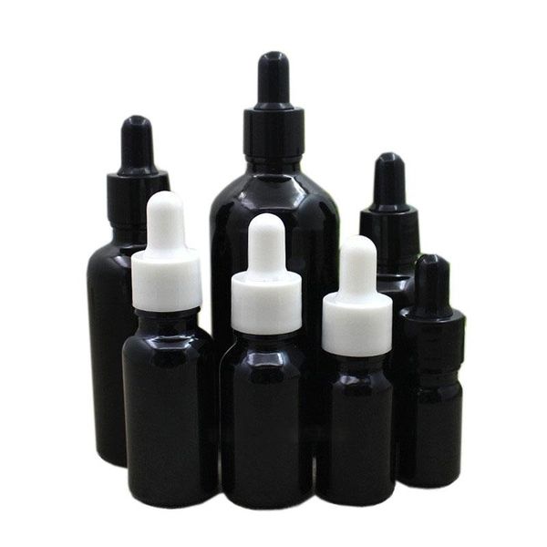 

storage bottles & jars 5ml,10ml,15ml,20ml,30ml,50ml,100ml black glass dropper white empty essential oil vials cosmetic packing container