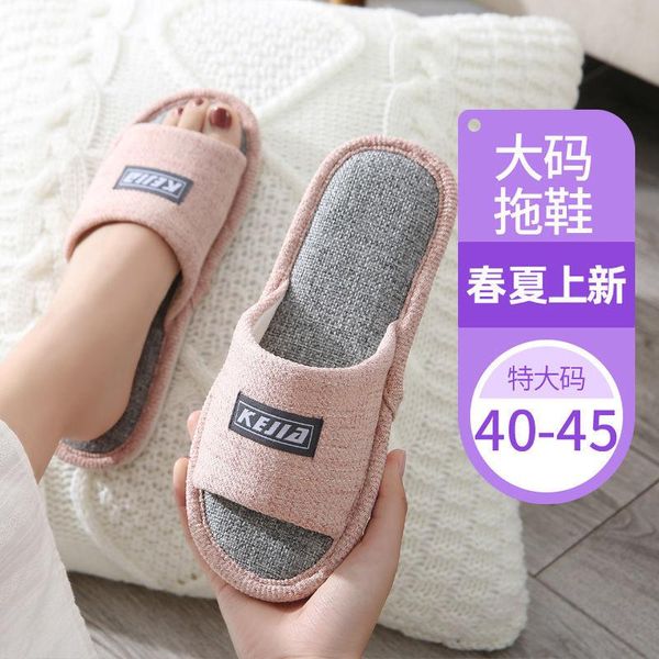 

slippers shoes women flax women's summer men's sandalias mujer, Black