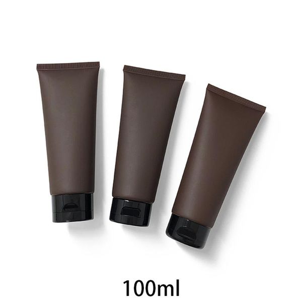 

storage bottles & jars 100ml matte brown plastic squeeze bottle empty 100g cosmetic soft tube facial cream packaging container frost