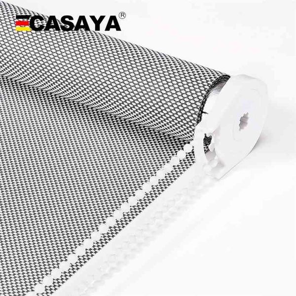 Casaya Alta Qualidade Sunscreen Roller Cinds UV Bloqueio de Incêndio Retardador de Sol Shading Janela Blinds para sala de estar ao ar livre Sala 210722