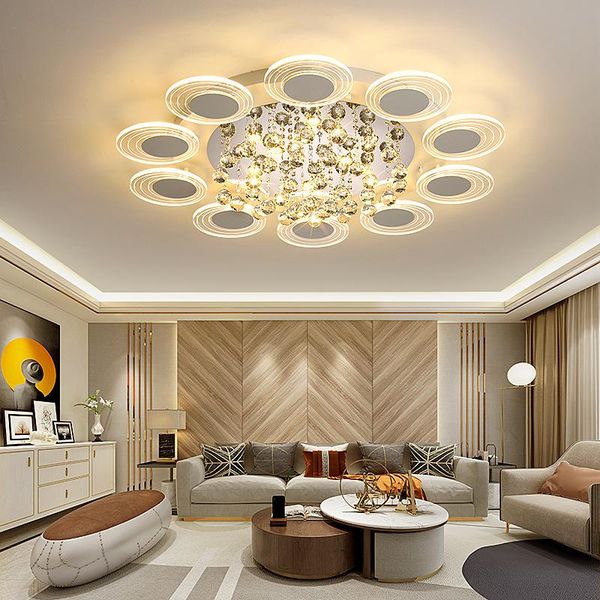 

living room ceiling lamp simple modern home bedroom study warm romantic crystal acrylicledlighting lights