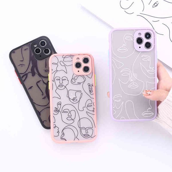 

iphone case with abstract geometry, matte rear bumper shell for 11, 12 pro max, x, xr, xs max, 7, 8 plus models