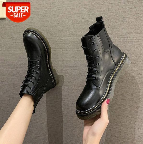 

martin boots women thick-heeled black short british style single-boot motorcycle soft-soled #qz3f