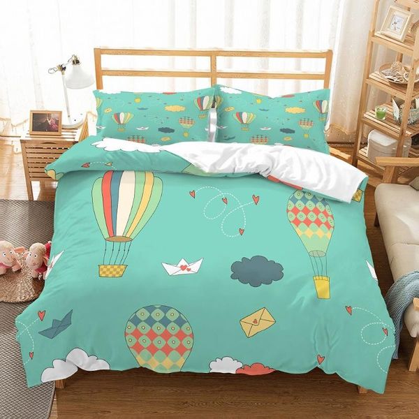 

bedding sets -selling coloured air balloon set children's fairy tale world style pillowcase double  bed cover