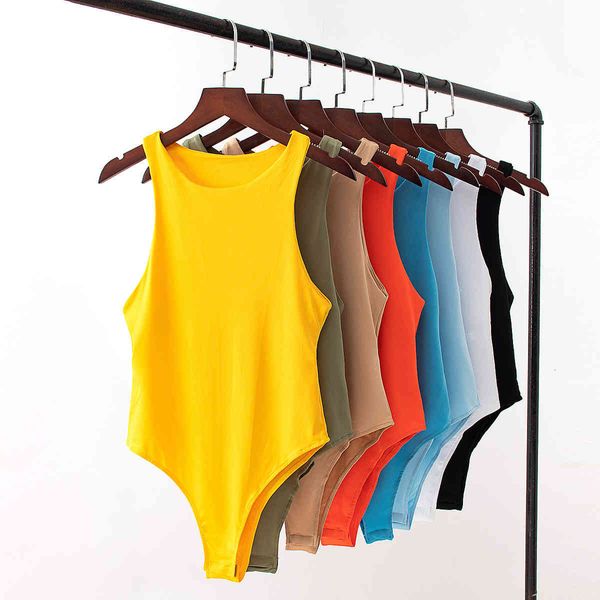 

t-shirt t-shirt summer new women's fashion round neck sleeveless versatile slim bottomed one-piece for women, White