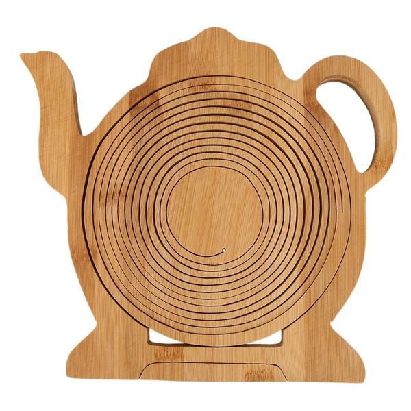 

kitchen storage & organization luda multifunction heat resistant non slip bamboo trivets pot mat pan pads folding fruit egg bread basket col