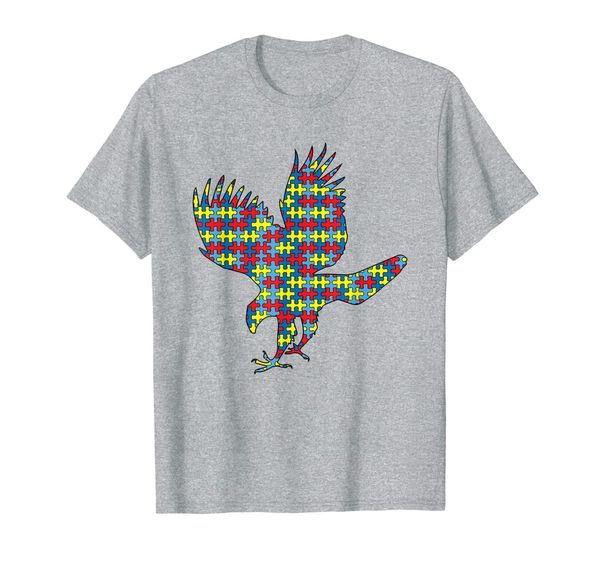 

goshawk autism awareness kids raptor puzzle day mom gift t-shirt, White;black