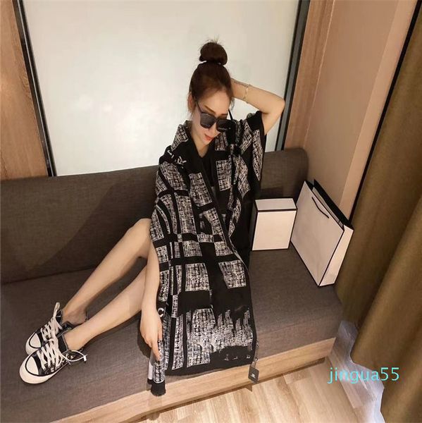 

fashion shawl classic cashmere shawl all-match size 70-180cm, Blue;gray