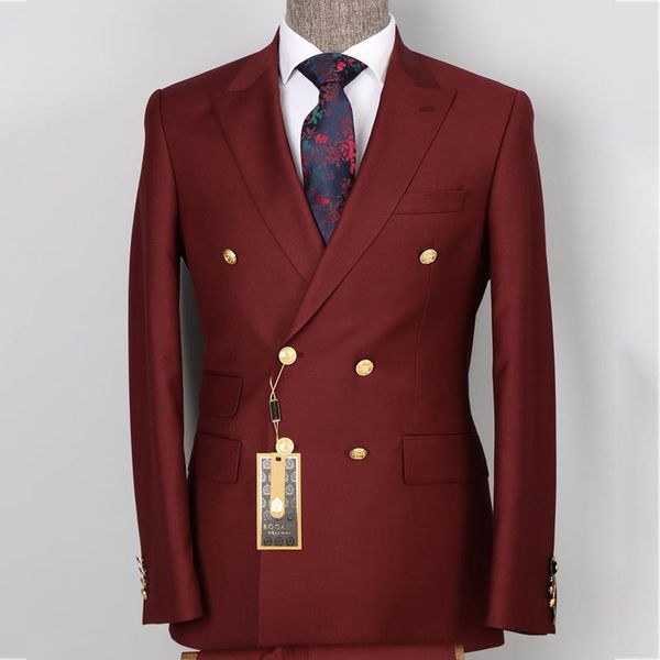 

men's suits & blazers 2022 men two pieces yellow custom made handsome cotton wedding gold metal button formal coat+pant, White;black