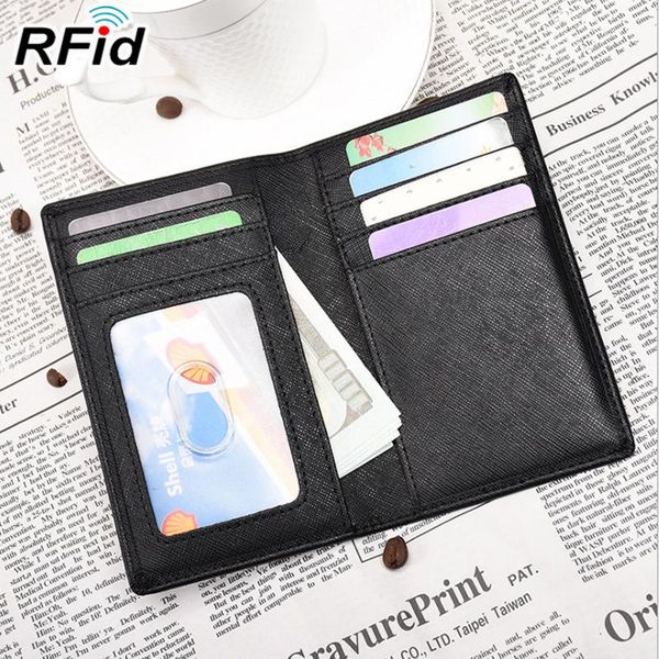 

card holders organizer holder wallet men business leather long bag with id window, Brown;gray