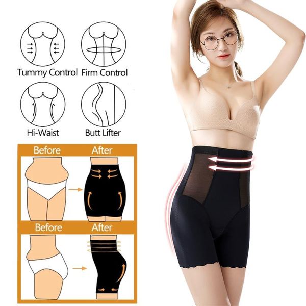 

like ice silk seamless women shapewear high waist slimming tummy control knickers pants hip raise lady shaper women's shapers, Black;white