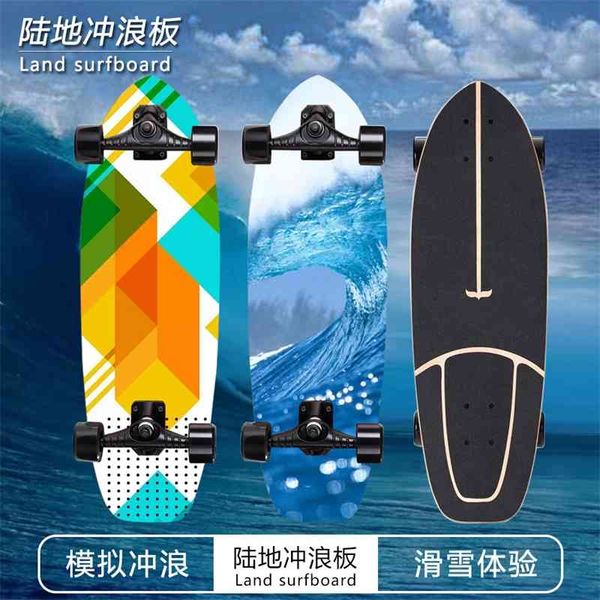 

land surf skate carver long brush street beginner simulated surfing and skiing exercise board