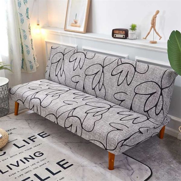 Gri ve Siyah Kanepe Yatak Örtüsü Katlanır Ling Sandalye Koltuk Slipcovers Streç Kapakları Kanepe Koruyucu Elastik Futon Tezgah 211102 Kapakları