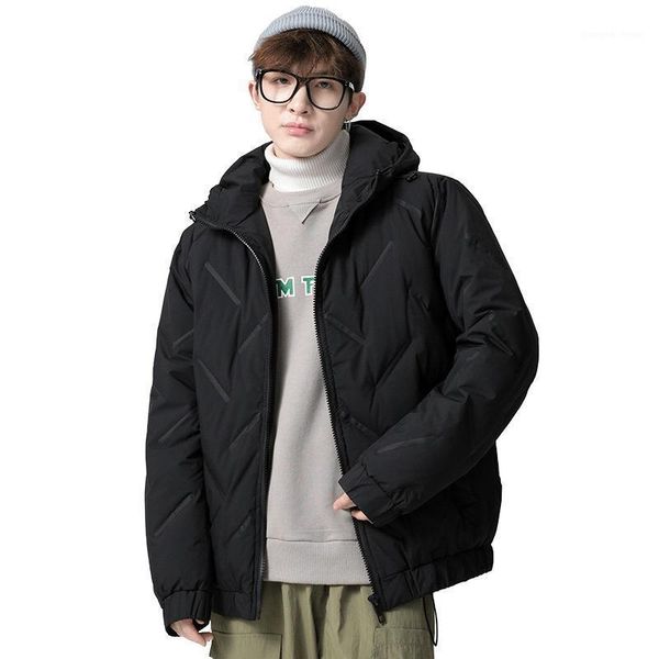 

fashionable lightweight down jacket men's thin warm everyday jackets korean coat boy winter handsome coats drop & parkas, Black