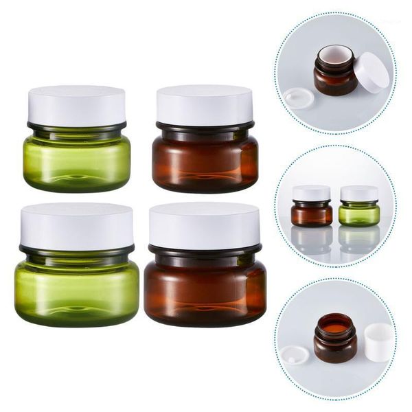 

storage bottles & jars 4pcs plastic cream dispenser bottle can jar container for