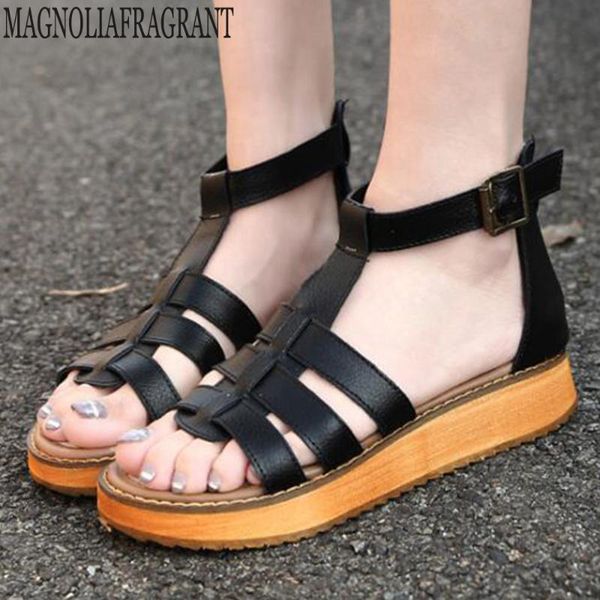 

sandals summer women shoes peep-toe sandalias flat roman woman mujer ladies flip flops footwear hy275, Black