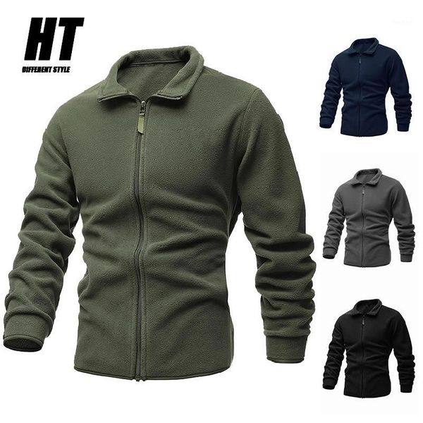 

men's jacket fleece tactical softshell slim casual turn-down collar zipper outwear thermal sporting tourism mountain coat jackets, Black;brown