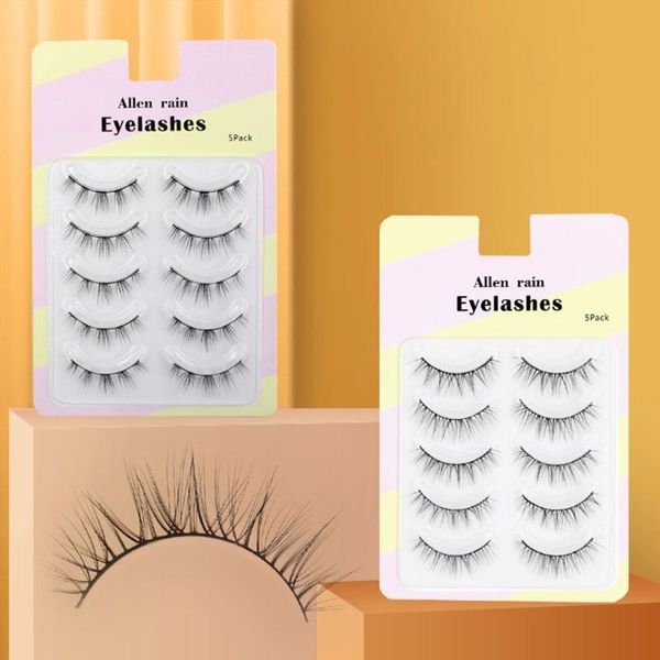 

false eyelashes 5 pairs/set 3d natural realistic curling matte professional makeup eye