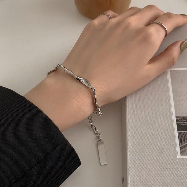 

charm bracelets u-magical unique design irregular geometrical bangles for women fashion silver color metallic open jewelry accessories, Golden;silver