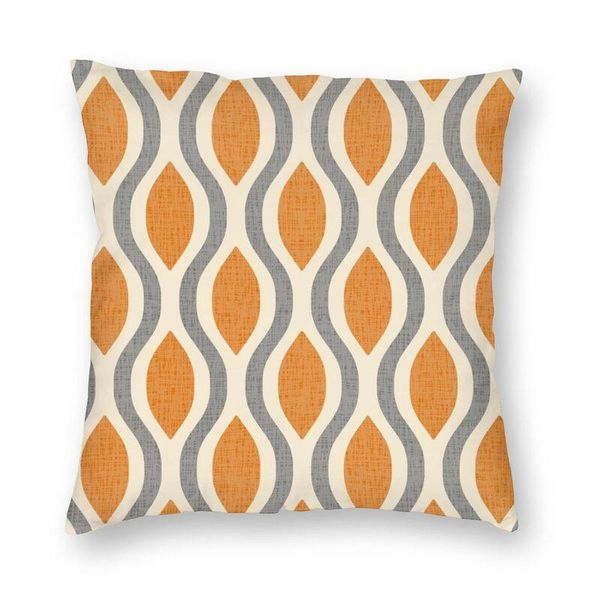 

cushion/decorative pillow fashion retro orange mid century modern geometric abstract square throw case home decor 3d printing cushion cover