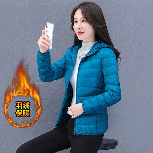 

thickened zipper blue outdoor down cotton urban leisure hooded jacket, Black