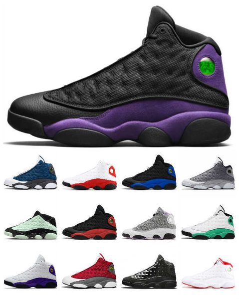 

13s basketball shoes men jumpman 13 houndstooth black cat court purple reverse bred obsidian hyper royal low singles day flint starfish mens